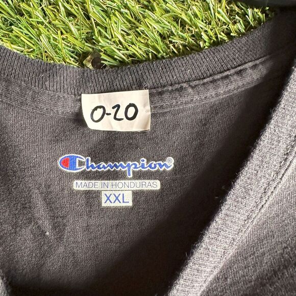 Champion T-Shirt Men’s XXL Black 100% Cotton Casual Tee‎ - Picture 3 of 5